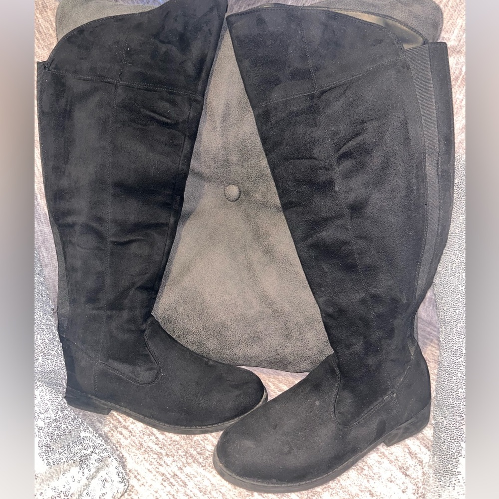Over the knee faux suade boots